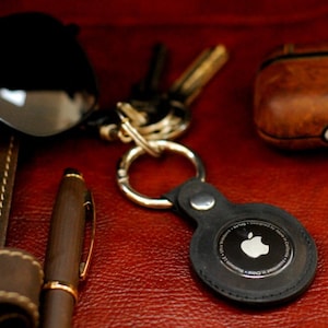 Customized Air Tag Keychain, bulk promotion Gift, Key Organizer and Case for Airtag, Leather Air Tag Case, Air Tag Holder, New Car Gift