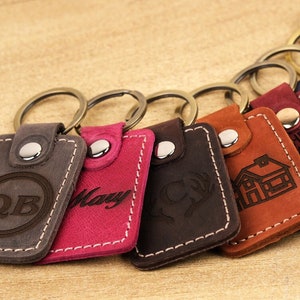 Personalized Leather Keychain, Real Leather Gift Ideas, Key Ring Gift for Him, Genuine Leather Keychain, Drive Safe, Mother's Day Gift