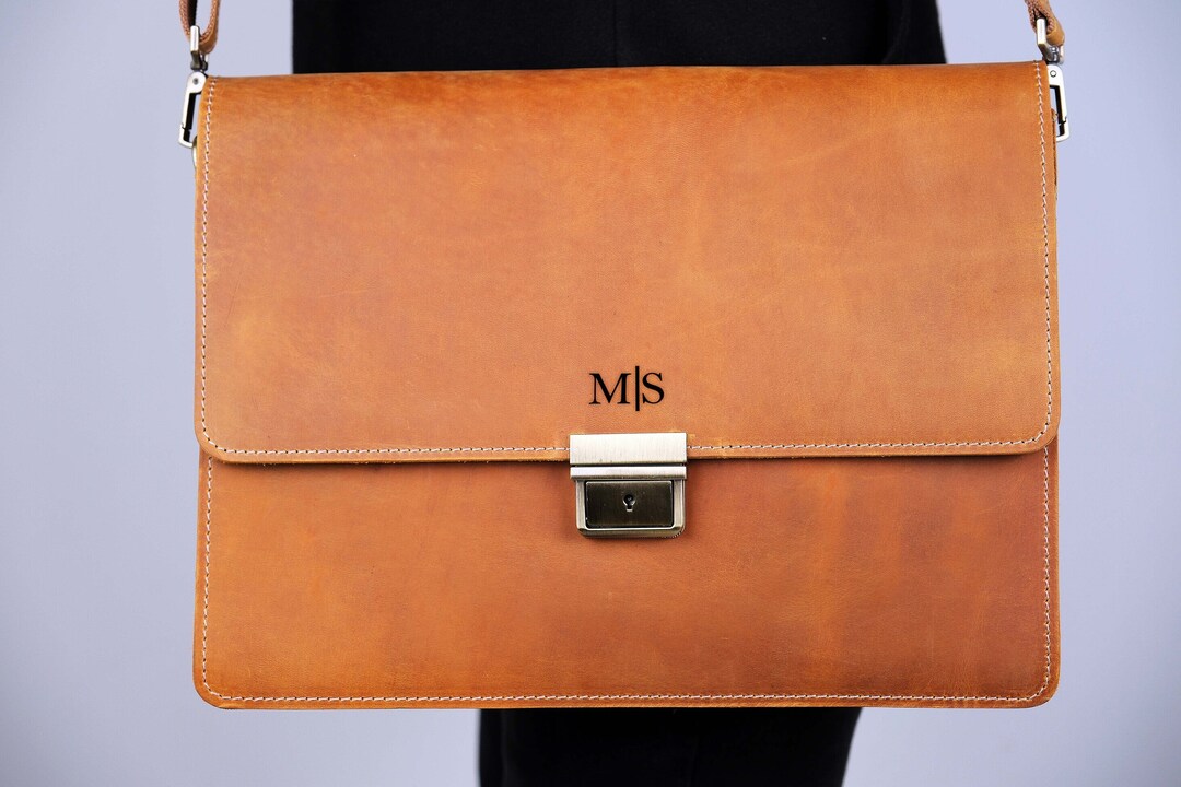 Personalized Laptop Bag for Men Leather Messenger Bag Men Etsy