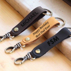 CUSTOM Best Gift for Him,Personalized Leather Keychain, Mothers Day Gift, Custom Keychain Leather, Engraved Keychain, Leather Accessories