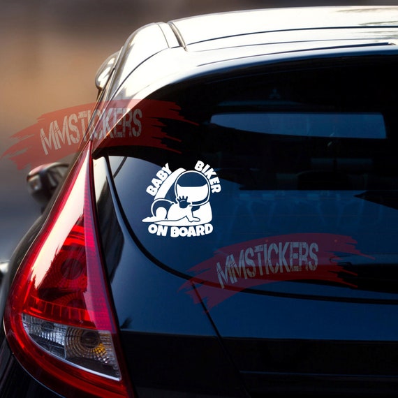 Autocollant Motard à Bord – Sticker Vinyle Pour Moto, Casque, Voiture, Déco Humour