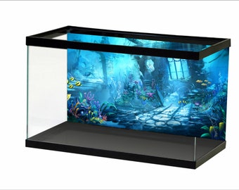 Aquarium Background Sunshine Underwater World Fish Tank Background STIKERS