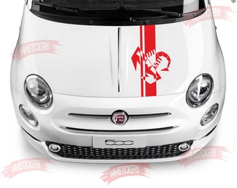 Sticker for Fiat Аbarth 500 595 hood stripe Scorpion stripe Racing stripe Sport