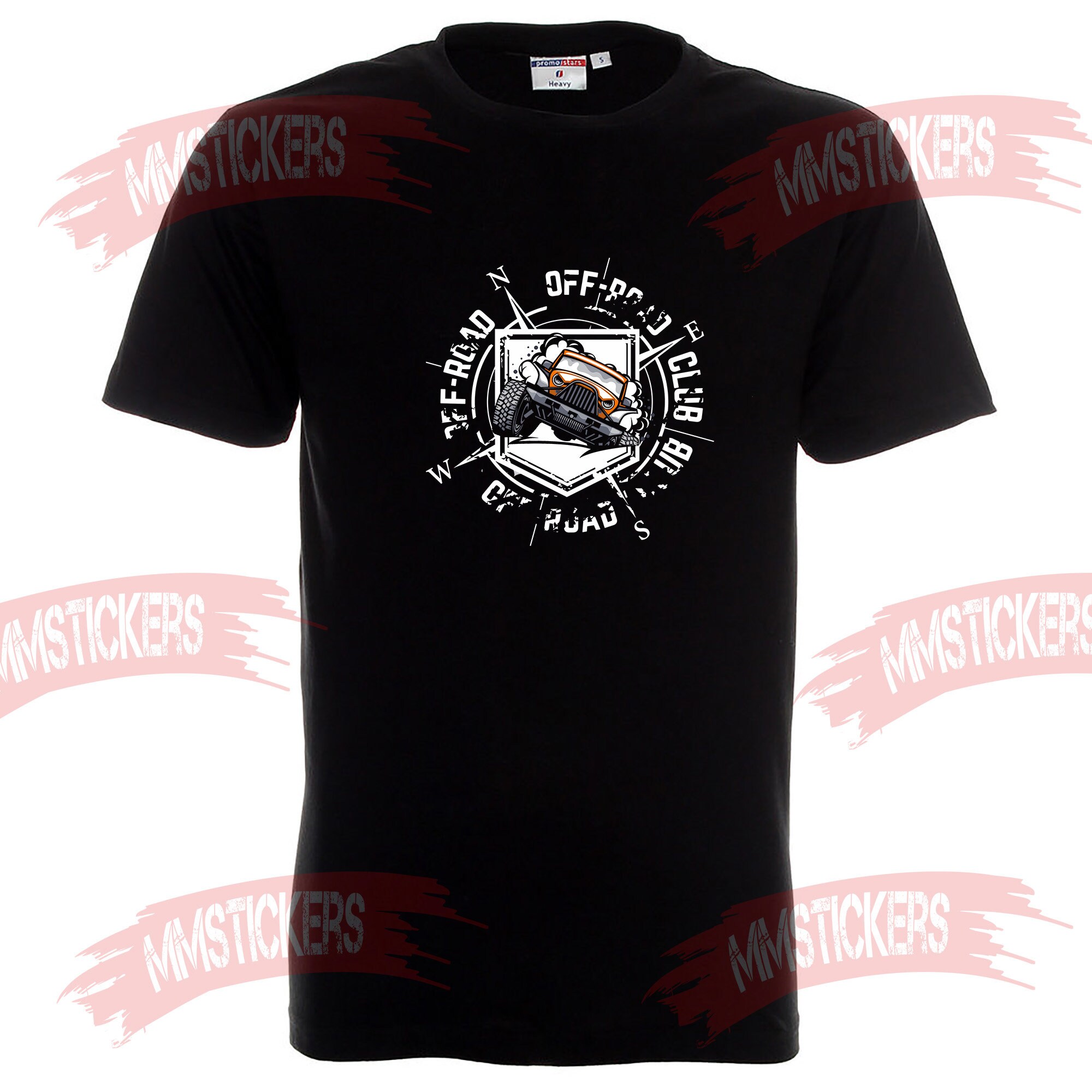 OFF-ROAD Club 4x4 Compass  Logo Men's Black T-shirt Gifty