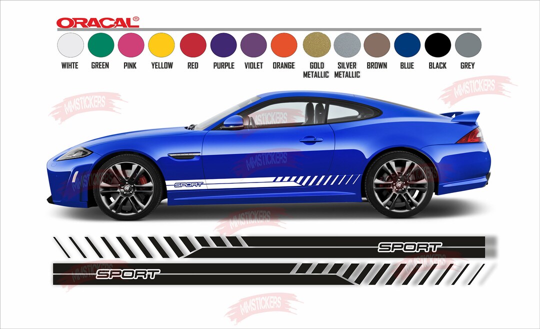 Autocollant Latéral De Voiture Racing - 2 Stickers PVC 100x38cm - Design Sport, Pour SUV, Camion, 4x4
