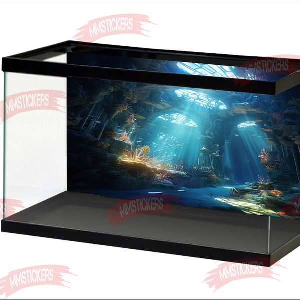 Aquarium Background Sunshine Underwater World Fish Tank Background water Underwater Rocky Cave Light Shine Ocean Sea Underwater Cave Coral