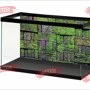 mit dicken Moosgrün bedeckt Aquarium Hintergrund Sonnenschein Unterwasserwelt Aquarium Hintergrund Wasserwelt STIKERS