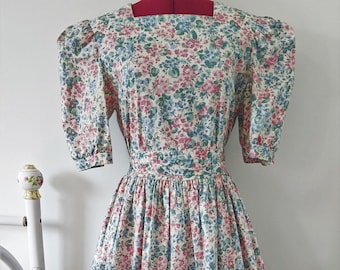 Vintage 1980's Laura Ashley Floral Romantic Prairie Dress
