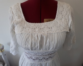 Cotton & Crochet White Boho Cottagecore Summer Dress