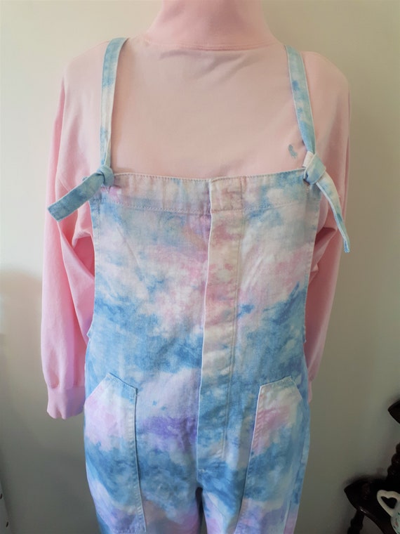 Pastel Cotton Candy TieDye Kawaii Denim Overalls Gem