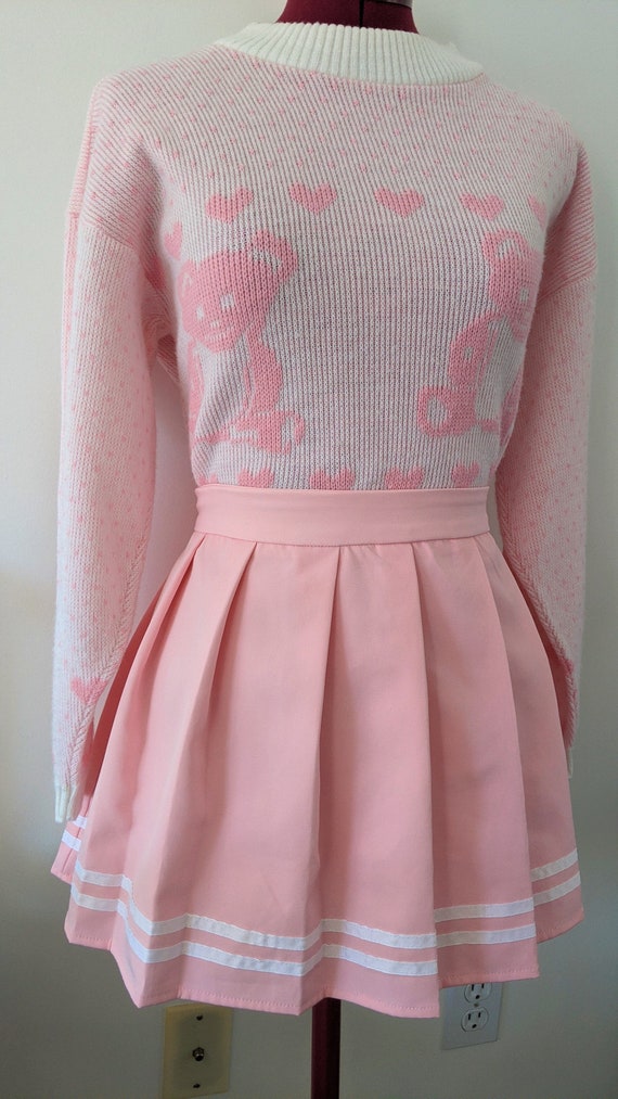 Vintage Pastel Pink Teddy-Bears & Hearts Kawaii F… - image 7