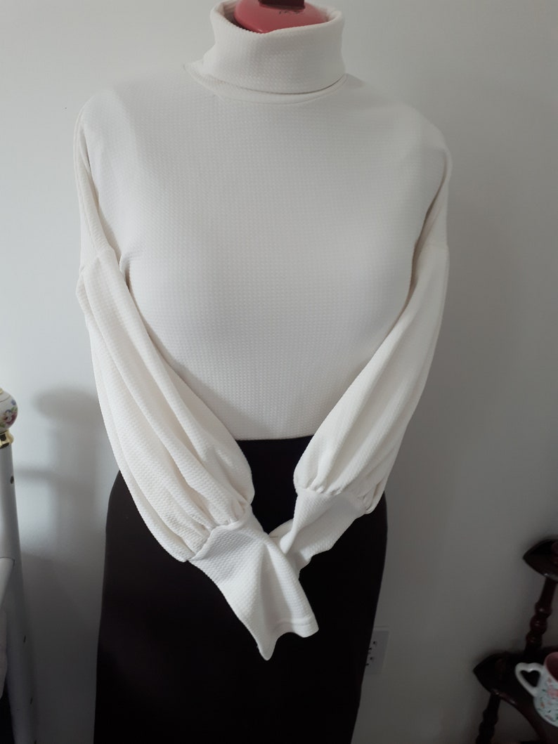 Modern does Edwardian Victorian Leg-of-Mutton Sleeve Cycling Turtleneck Sweater image 1