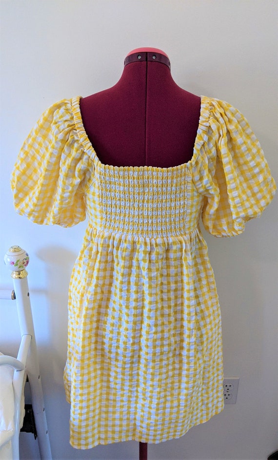 Pastel Yellow Cottagecore Gingham Lolita Babydoll… - image 6