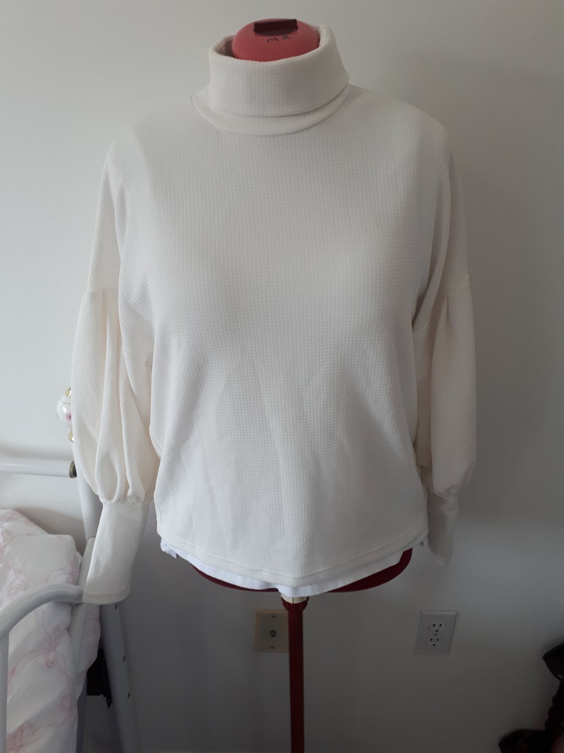 Modern does Edwardian Victorian Leg-of-Mutton Sleeve Cycling Turtleneck Sweater image 3