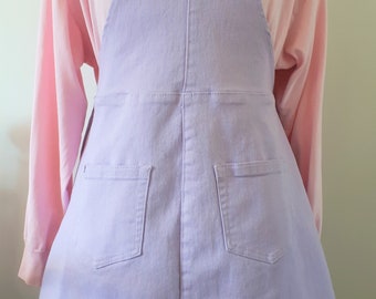 pastel overall dress Vintage Pastel Purple Heart Pocket Kawaii Denim Overall Dress