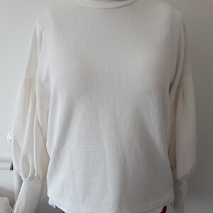 Modern does Edwardian Victorian Leg-of-Mutton Sleeve Cycling Turtleneck Sweater image 4