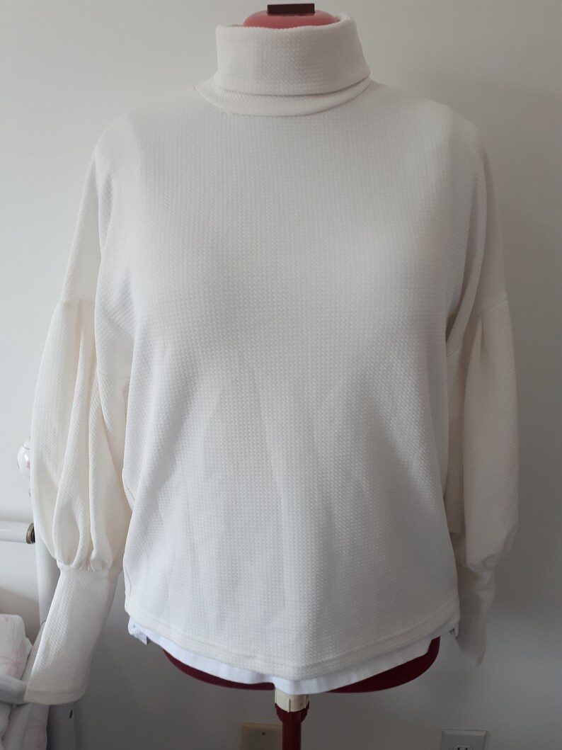 Modern does Edwardian Victorian Leg-of-Mutton Sleeve Cycling Turtleneck Sweater image 4