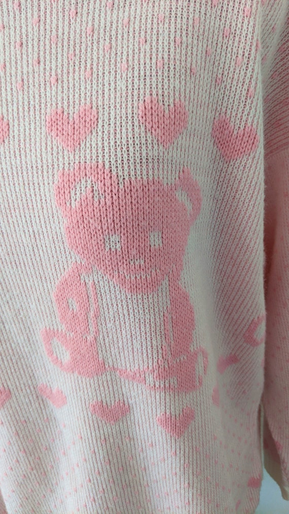 Vintage Pastel Pink Teddy-Bears & Hearts Kawaii F… - image 3