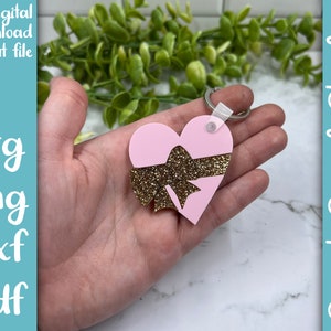 Present Heart Emoji Keychain Layered Acrylic SVG PNG DXF Pdf File | Laser Cut Keychain File