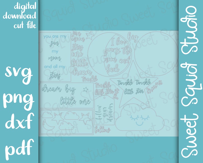 Night Sky Nursery Tiered Tray SVG Laser Cut File Digital Download Etsy