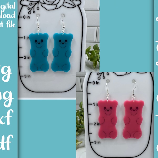 Bluebubble Mini Gummy Bear Earrings - Cute Kawaii Studs, Resin Novelty Jewelry, UK Made