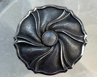 Silver Art Nouveau style button.