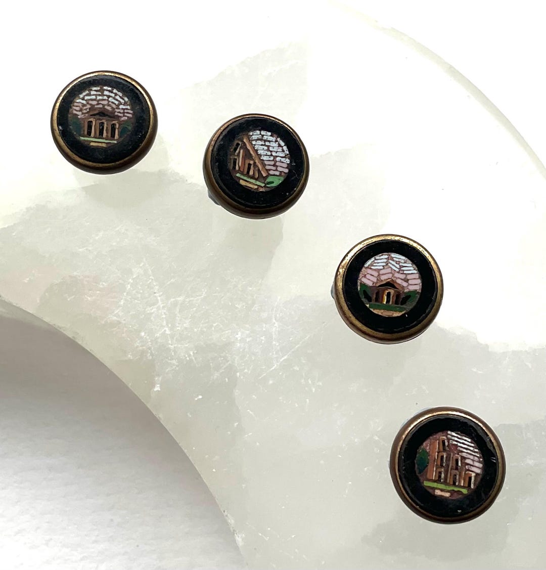 Mosaic Buttons of Roman Ruins. - Etsy