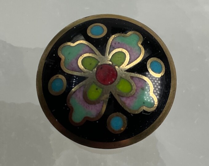 Enamel Champleve Button. - Etsy