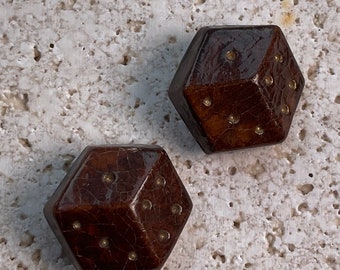 Ceramic buttons in dice format.