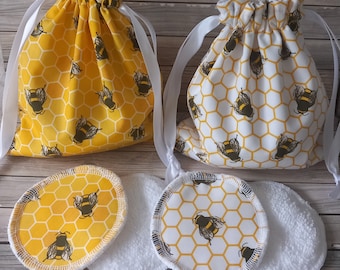 Bees Reusable Makeup Pads: Bamboo Cotton Rounds, Zero Waste