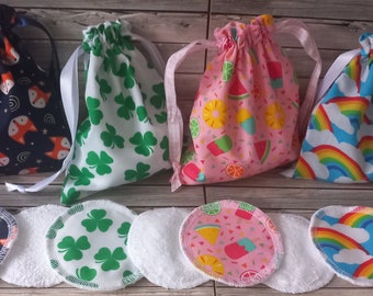 Reusable Bamboo Makeup Pads: Eco-Friendly Cotton Rounds with Drawstring Bag