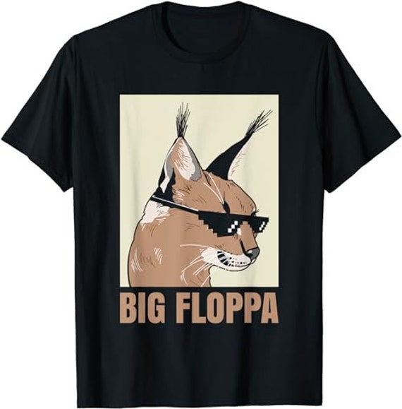 Big Floppa Meme Cat Caracal T-Shirt, Cool Funny Cats Caracal