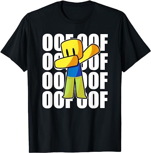 Oof noob funny dank meme hand drawn gamer youth roblox shirt