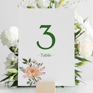 Minimalistische und rustikale Tischnummern für Jäten, Partys, Gender Reveal, Ruhestand, printable, Blume