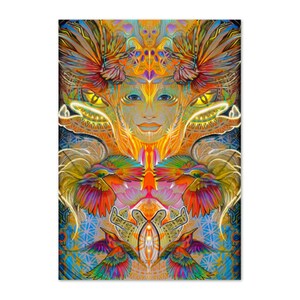 Psychedelic Goddess Art Print: Trippy Spiritual Decor, Divine Feminine Painting image 4