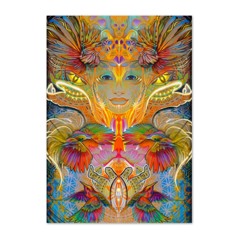 Psychedelic Goddess Art Print: Trippy Spiritual Decor, Divine Feminine Painting image 4
