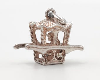 Vintage Sterling Silver Sedan Chair Charm | Travel Jewelry