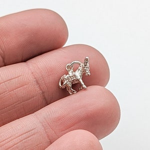 Charme de viagem vintage 925 prata esterlina 3D pacote Mule para pulseira – joia animal prateada para colecionador/presente