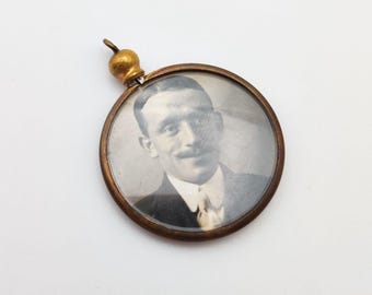 Antique Circa 19th/20th Century Double Side Pendant Portrait Photo Locket