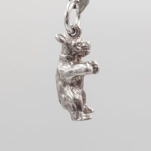 Vintage 925 Sterling Silver Standing Berlin Bear 3D Charm Pendant Necklace Bracelet