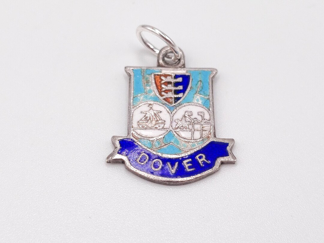 Vintage Silver Dover England Coloured Enamel Travel Shield Charm ...