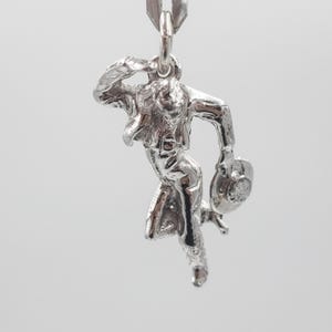 Vintage 925 Sterling Silver Cowboy Rodeo Rider Man Charm Pendant Necklace Bracelet