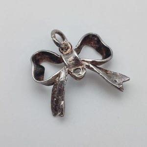 Vintage 925 Sterling Silver Bow Charm Pendant Necklace Bracelet