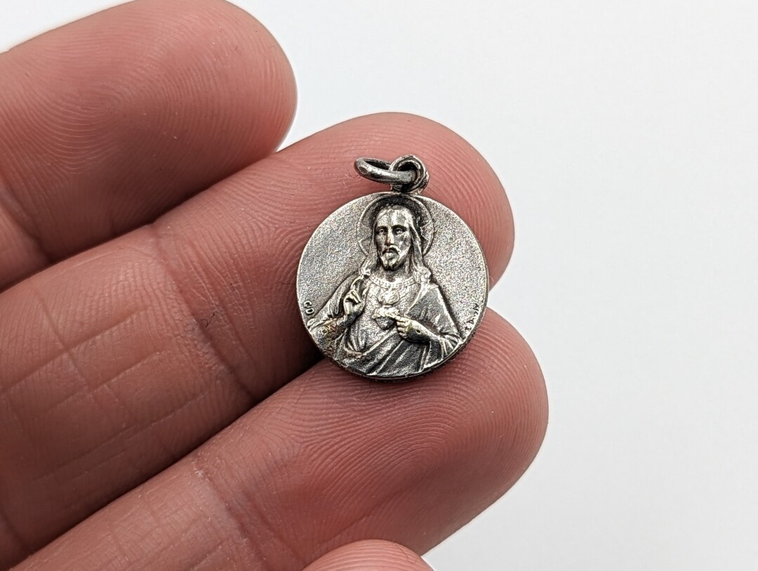 Vintage Silver Plate Religious Medal – Notre Dame De La Pierre-qui-vire ...