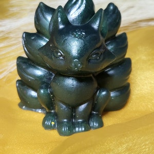 Nine-Tailed Kitsune Figurine - Miniature Resin Kitsune