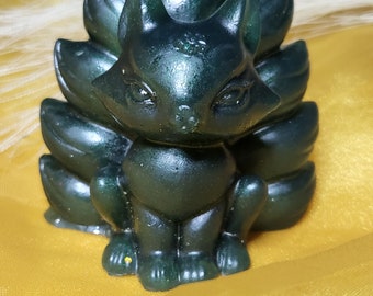 Nine-Tailed Kitsune Figurine - Miniature Resin Kitsune