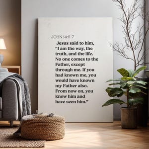 Jesus Quote Wall Art | John 14:6 Bible Verse Print | I Am The Way Truth Life Scripture | Christian Home Decor | Religious Gift | Faith Sign