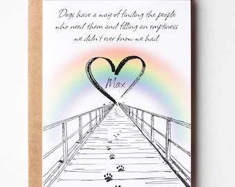 Dog Memorial Card, personalized