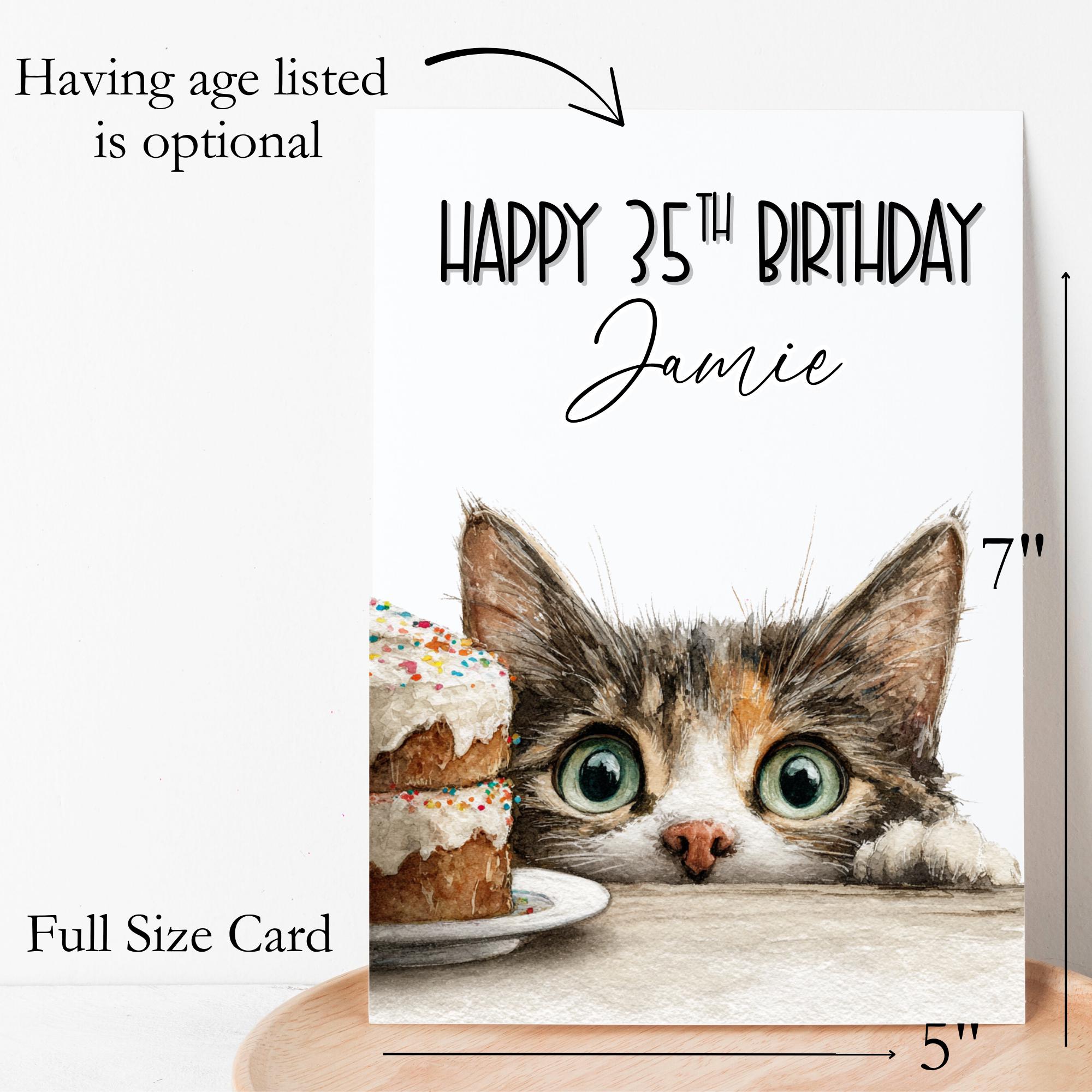 Kitten Birthday Card, Cat Card, Personalized - Etsy