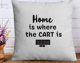 Court Reporter - Home is Where the CART is Premium Pillow Case - Stenographer Stenography Gift